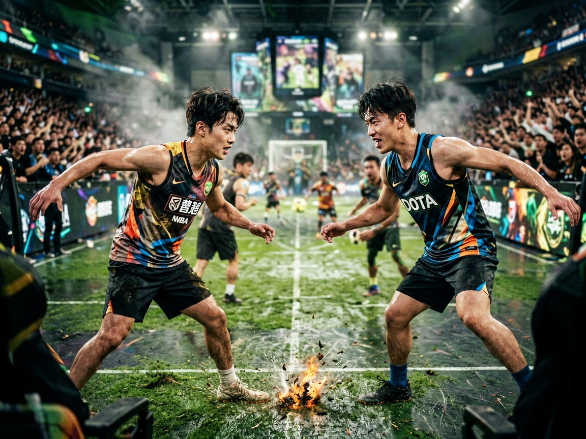 电子竞技激烈对决，英雄联盟DOTA2等热门电竞项目